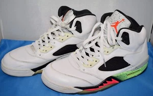 Nike Air Jordan 5 Retro Pro Stars Poison Size 11 White Sneakers 136027-115 J3#24 - Picture 1 of 13