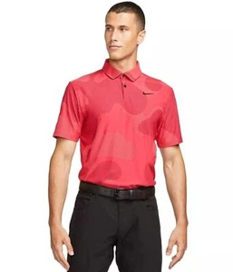 $105 Nike Dri-Fit ADV Tour Camo Golf Polo Noble Red DR5312-620 - Picture 1 of 4