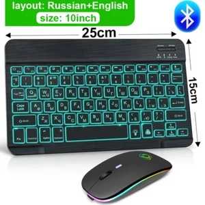 RGB Light / Regular Bluetooth-Connect Wireless. Keyboard For Tablet Desktop Use - Picture 1 of 13