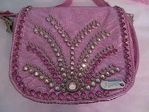 KIPPYS PURSE BELT POUCH PINK METALLIC  Crystals  Cross Body BLING Dance Cowgirl - Picture 1 of 4