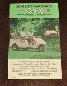 Folleto de carro de golf eléctrico Harley Davidson 1965 de colección - Imagen 1 de 3