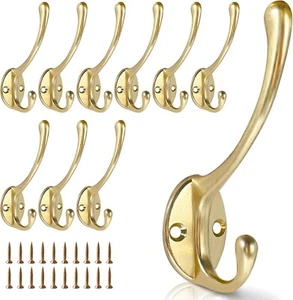 Wall Hooks for Hanging, 10-Pack Heavy Duty Metal Coat Hooks, for Living Room, Ba - Picture 1 of 7
