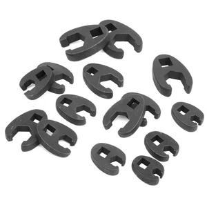 15pcs Flare Nut Wrench 3/8in And 1/2in Drive Open End Crowfoot Spanner 8-24mm Cr - Bild 1 von 16