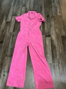 Wishlist Pink Corduroy Boiler Jumpsuit Medium Short Sleeve - Picture 1 of 6