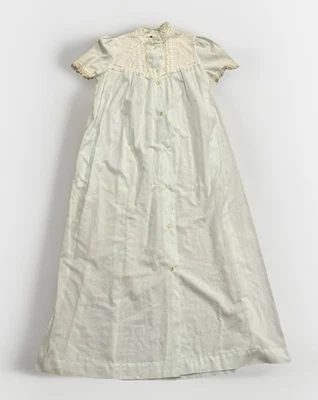 Vtg Christian Dior Lingerie Robe Button Floral Eyelet Lace Union USA Cottagecore - Image 1 of 4