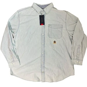 Tommy Hilfiger Button Down Hemd Herren XL Blau Denim Limited Edition UVP 99 $ NEU - Bild 1 von 13