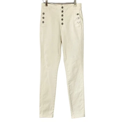J Brand Natasha Sky High Skinny Jeans Sailor Blanc High Rise Button Fly Size 26 - Image 1 of 4