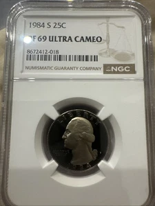 1984-S Washington Proof Quarter, Graded PF69 Ultra Cameo by NGC - Bild 1 von 2