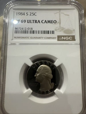 1984-S Washington Proof Quarter, Graded PF69 Ultra Cameo by NGC - Image 1 of 2
