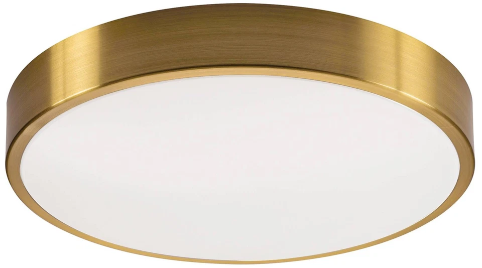 Luz de techo LED AFX Octavia 14" de ancho moderna redonda de latón satinado Foto 1 de 1