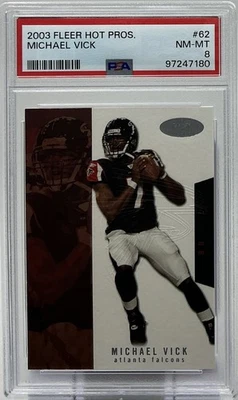 Michael Vick PSA 8 -2003 Fleer Hot Prospects -Hokies, Falcons, Eagles, Explosive Foto 1 de 4