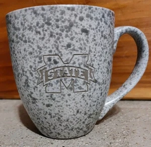 Mississippi State Coffee Mug Cup Gray On Gray Speckled  - Picture 1 of 4