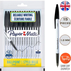 Bolígrafos Paper Mate 045 | Punto medio (1,0 mm) | Tinta negra | 15 unidades - Imagen 1 de 8