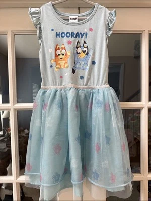 Precioso vestido patinador azul y bingo para niñas (7/8) Foto 1 de 2