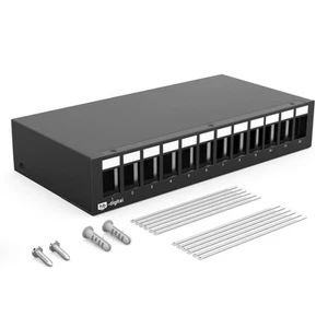 Patchpanel für Keystone Module Patchfeld Netzwerk Panel 12-Port Aufputz RJ45 - Afbeelding 1 van 8