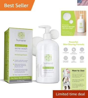 10% peróxido de benzoíla acne lavagem corporal - 16 fl oz tratamento para pele clara - Imagem 1 de 4