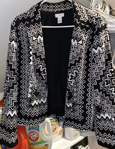 CHICO Black and White Women’s Blazer Jacket Size 1 . - Picture 1 of 3