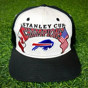 90s Starter NHL Stanley Cup Champions SnapBack Hat NFL Buffalo Bills Sabres VTG - Picture 1 of 13