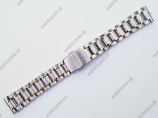 NEW 18MM 2-TONE STEEL / GOLD PLATED GENTS WATCH STRAP FOR SEIKO (SE-22)