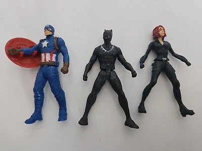 Marvel Avengers 2.5" Mini Figures Black Widow Cpt America Black Panther  - Image 1 of 2