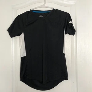 Mizuno Youth Jersey M Black Drylite Compression V-neck Short Sleeve Athletic NWT - Picture 1 of 11