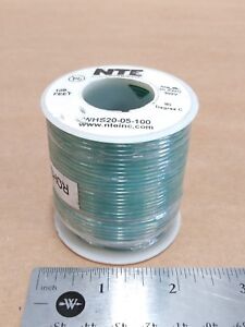 ( 100 FT Spool ) NTE WHS20-05-100 ( 20 AWG ) Solid Hook Up Wire 300V ( Green )