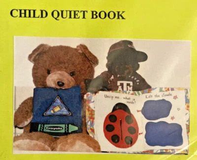 Child Quiet Book Teaches Colors & Shapes Skills Flaps Zipping Tying Shoes etc FF - Image 1 of 4