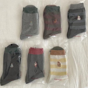 Women Crew Wool Cozy Calf Warm Thick Striped Solid Funny Soft Boots Socks 6 Pack - Picture 1 of 13