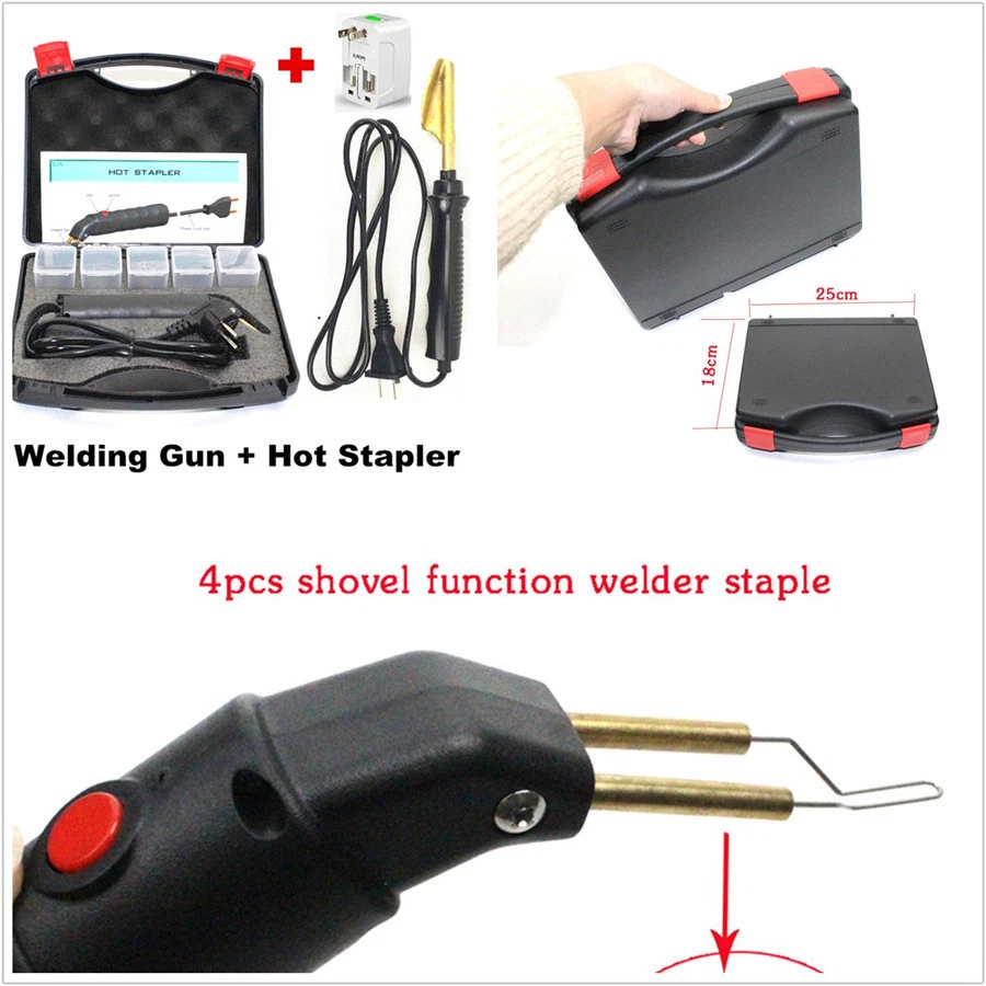Máquina de soldadura de grapadora caliente portátil para reparación de parachoques de automóvil + adaptador multifuncional Foto 1 de 4