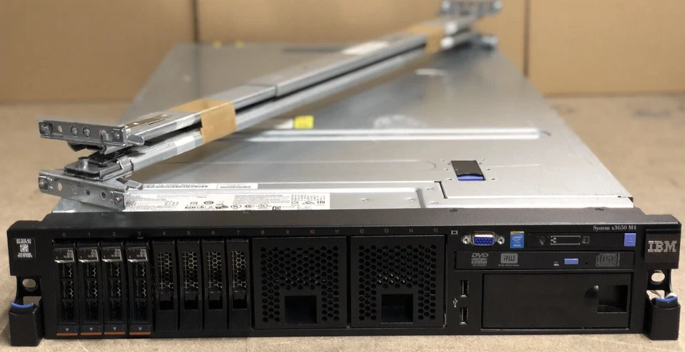 IBM System X3650-M4 2x E5-2670v2 64GB 4x 200GB 6G SAS SSD Rack Server - Image 1 of 2
