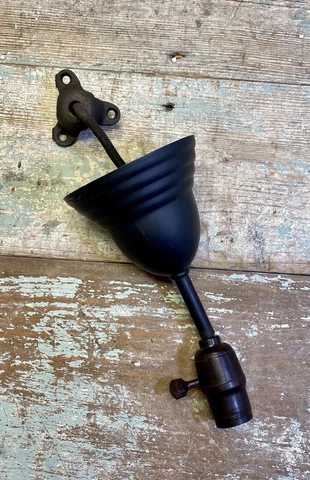 Vintage Pendant Light w/ Paulding Turn Switch Socket And Brass Base- Original Cover