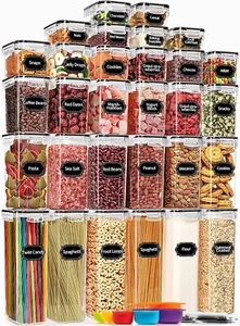 New-30 Pack Airtight Food Storage Containers for Kitchen Pantry Organizers - Picture 1 of 5
