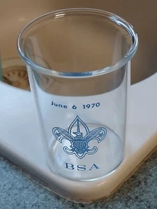 Vintage Boy Scouts of America Glass Beaker / Drink Glass June 6, 1970 EX! Cond - Picture 1 of 10