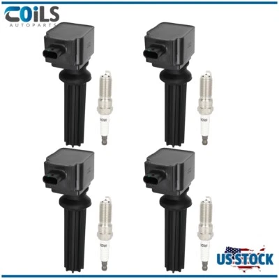 Fit For Ford EcoSport 2013-2021 Edge 2012-18 2.0L 4 Ignition Coils & Spark Plugs - Image 1 of 4