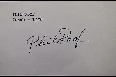 Phil Roof Padres Coach 1976 Autographed 3x5 Signed Index Card JSA 17D - Image 1 of 4
