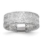 14K White Gold Womens Mesh Stretch Ring Adjustable Size 7