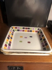 2 Pampered Chef Simple Additions  7" Square Salad Plate Set, #2066 New In Box - Picture 1 of 4