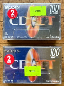 Cintas de casete de audio de alto sesgo Sony CD-IT 100 - nuevas/selladas - dos paquetes de 2 - Imagen 1 de 3