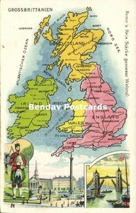 Postal MAPA del Reino Unido (1910) edición pasta Remy - Imagen 1 de 2