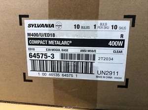 10er Fall Sylvania 64575 Metalarc Lampe M400/U/ED18 E39 Mogul Base HPS (5293) - Bild 1 von 6