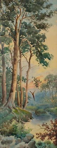 SANNIEZ (19th century), parrot in jungle landscape, around 1900, watercolor realism - Picture 1 of 5