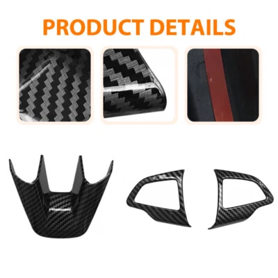 3pcs Carbon fiber color Steering Wheel Cover Fit For ford Focus ST RS 2016-18🤗 Foto 1 de 4