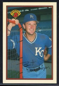 MUY RARO Bret Saberhagen 1989 Bowman Tiffany #111 Royals casi nuevo-como nuevo+ 6000 juegos - Imagen 1 de 2