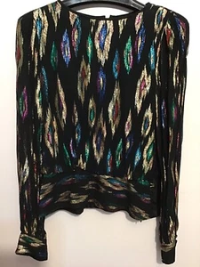 Rimini Folienbluse, Gr. S, Made in USA, 6 Knopfverschluss seitlich unten - Bild 1 von 21