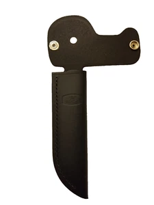 BUCK KNIFE MODEL # 119 SPECIAL - LEATHER BELT SHEATH -- BLACK WITH BUCK LOGO - Picture 1 of 2