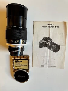 Nikon Nikkor 180/F2.8 Ai modified, plus 72mm Snap-on Lens Cap and L1B Filter - Picture 1 of 5