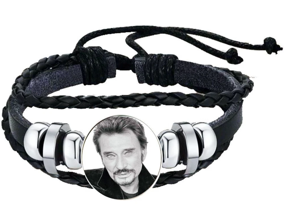 Johnny Hallyday Bracelet photo personnalisé, pour hommes et femmes. - Photo 1/4