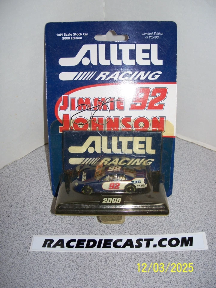 #92 JIMMIE JOHNSON «ALLTEL» 1/64 2000 КАРТОЧКА - Изображение 1 из 1