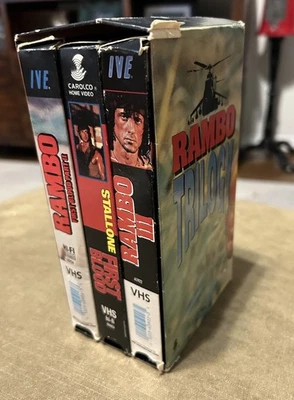 Rambo Trilogy VHS Box Set First Blood, Part II & III 1990 Sylvester Stallone - Image 1 of 4