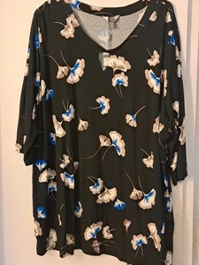 Neue! Blau Geblümte Tunkia von Ulla Popken Selection Größe 54 56, 3/4 Armlänge  - Bild 1 von 16